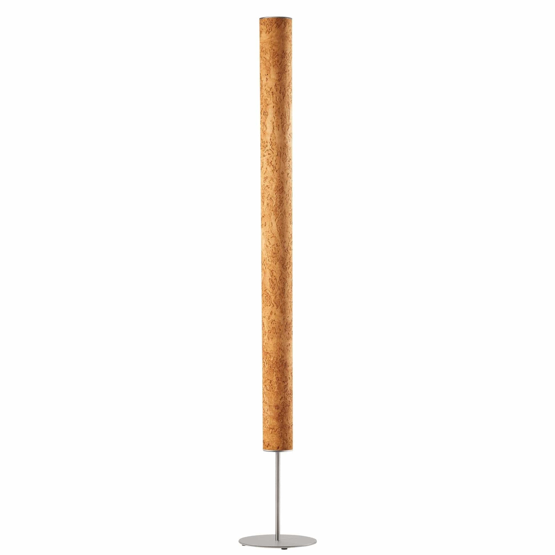 LeuchtNatur Stehleuchte Edelstahl Columna Stehlampe Birke Maser mit Stab