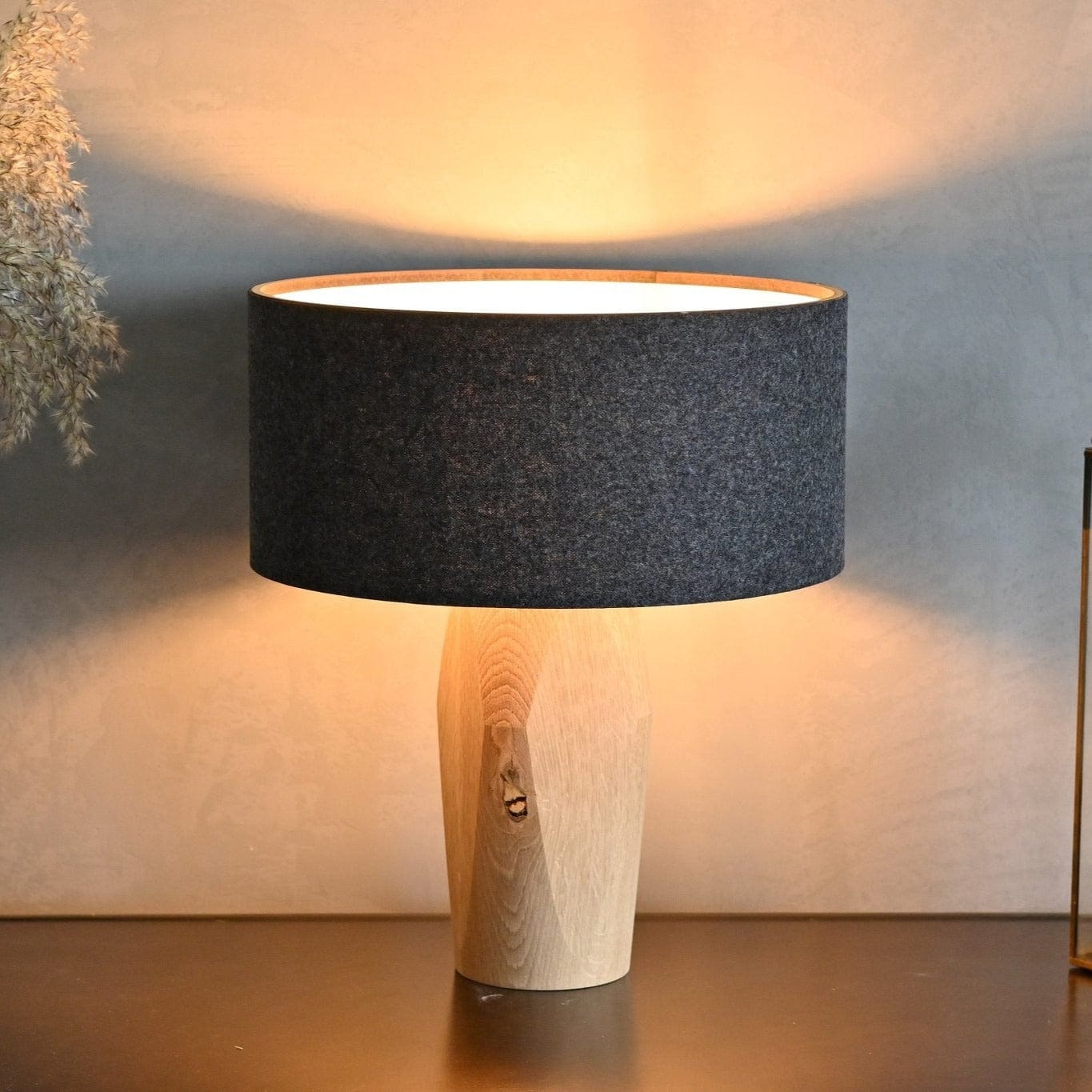 LeuchtNatur Tischleuchte/Nachttischlampe Pura Nachttischlampe Loden Anthrazit