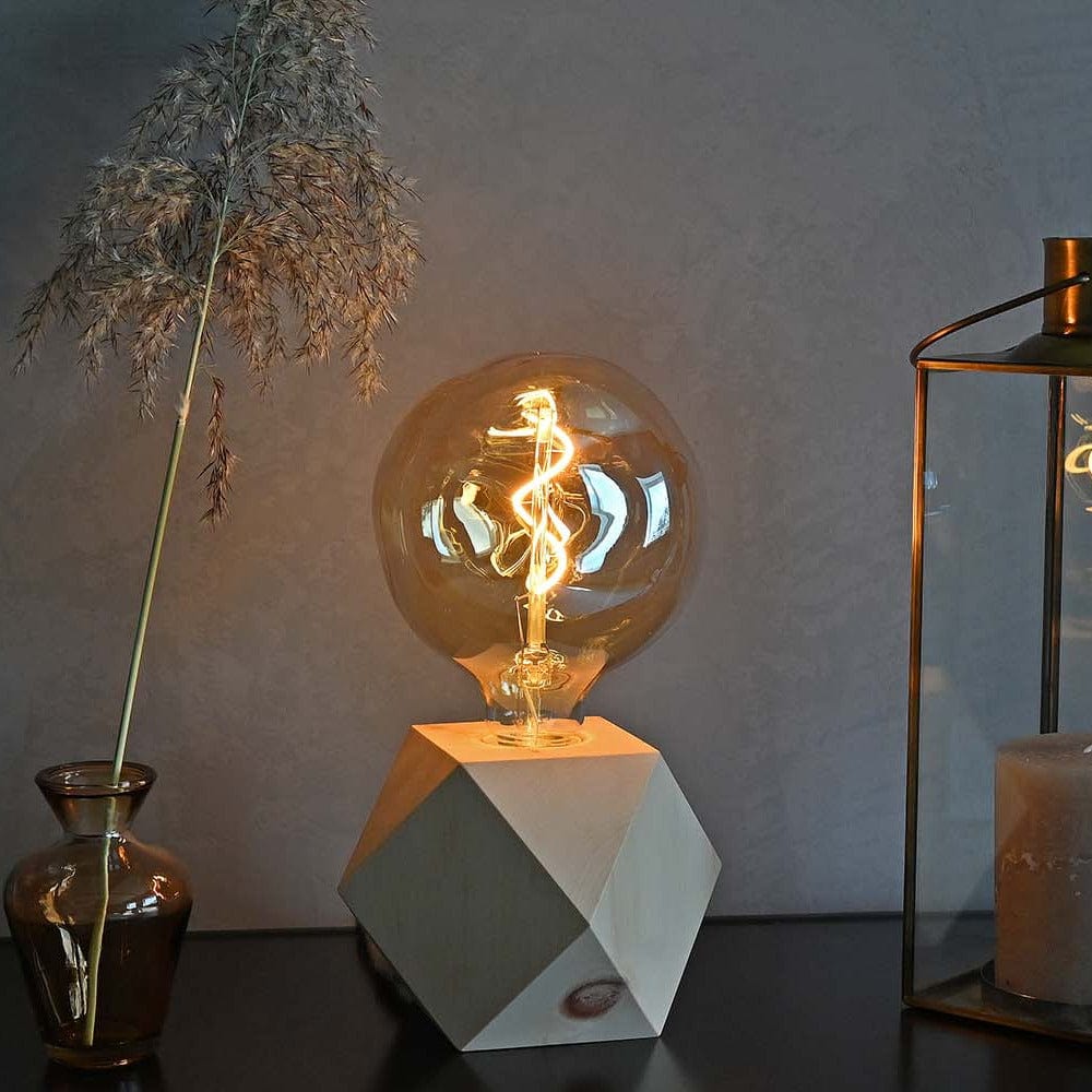 Leuchtnatur Tischleuchte/Nachttischlampe Rund Tischleuchte Zirbenholz Okto