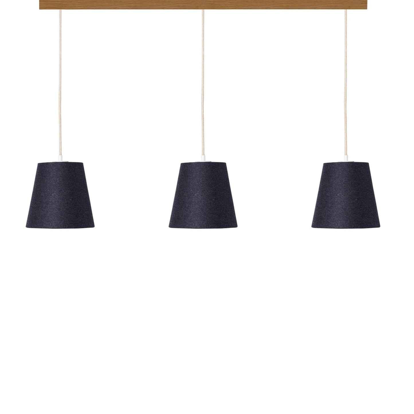 Leuchtnatur Weiß 3er Set Konus Pendellampe Loden anthrazit
