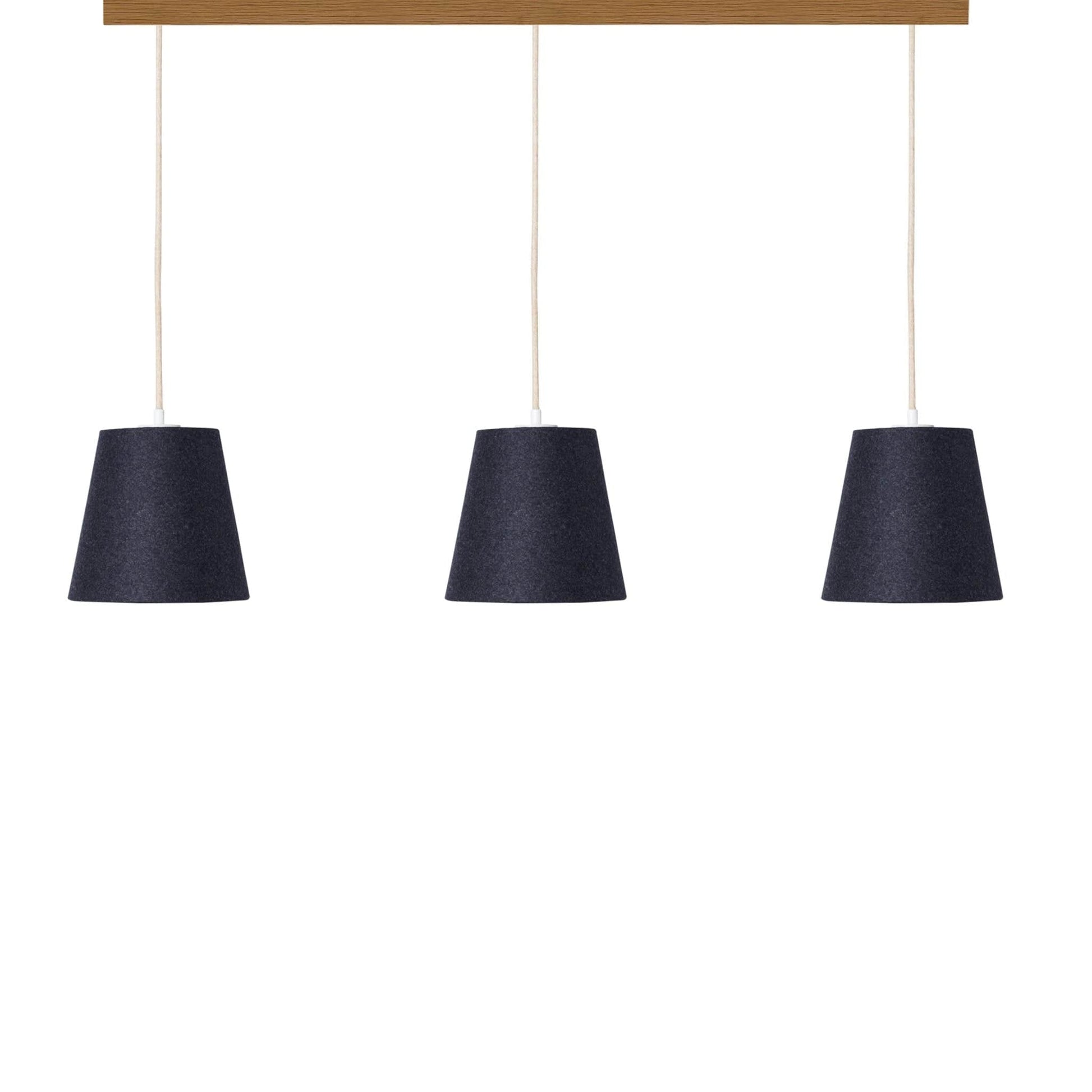 Leuchtnatur Weiß 3er Set Konus Pendellampe Loden anthrazit